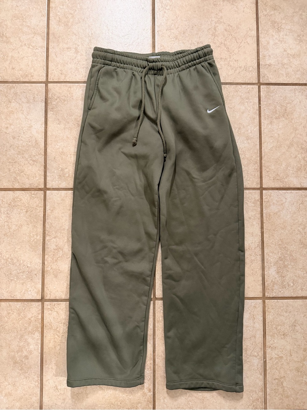 Olive Green Straight Leg Sweatpants